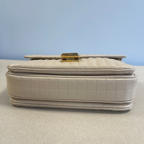 CELINE C Chain Quilted Calfskin Leather Shoulder Bag - Nude - Preowned - Picture 7 of 16
